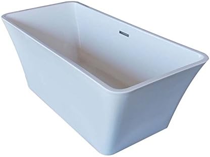 Venzi Vida Collection 30 x 67 Rectangle Acrylic Freestanding Bathtub with Center Drain By Atlantis