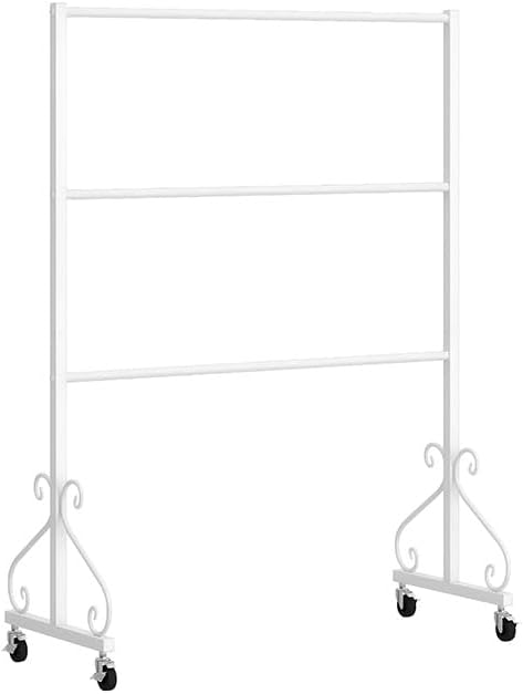 Zfmnoyev Underwear Panty Rack Shorts Display Bra Stand, 3 Tiers Metal Swimsuit Clothes Organizer Shelves, Freestanding Garment Rack with Wheels, for Bedroom/Boutique(White,100x40x130cm)
