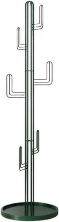 Freestanding Coat Rack Clothing Stand Freestanding Coat Hanger Garment Racks With Stable Round Base Cactus Shape For Clothes Hats, Bags Fo(Green)