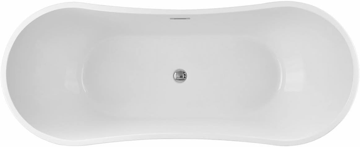 Vintage Tub & Bath Philo 59 Inch Acrylic Double Slipper Freestanding Tub