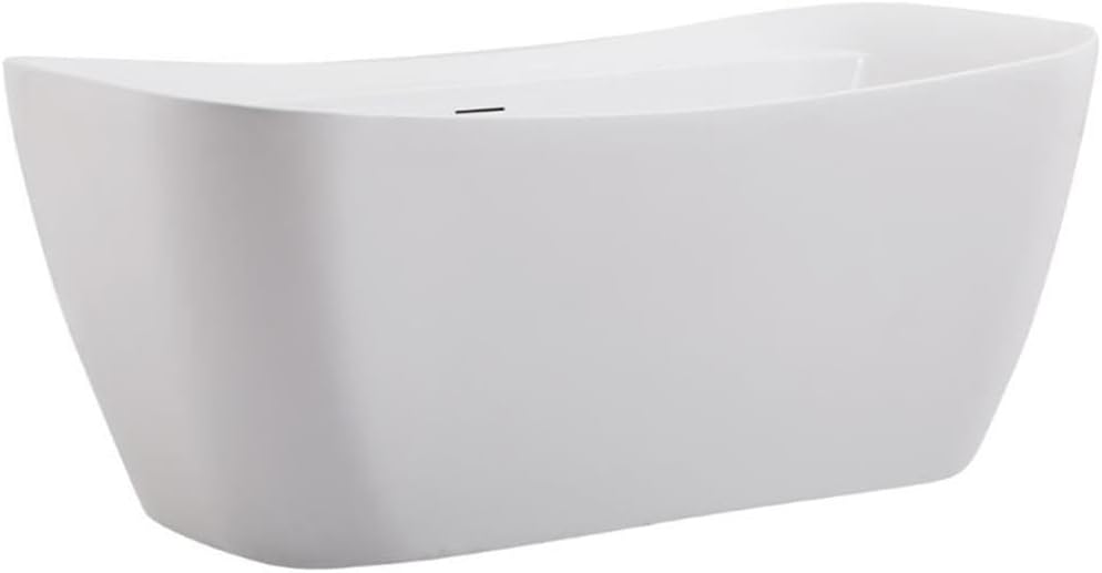 Elegant Decor Indoor Modern 59 inch Soaking Bathtub in Glossy white - 59x30.7x25