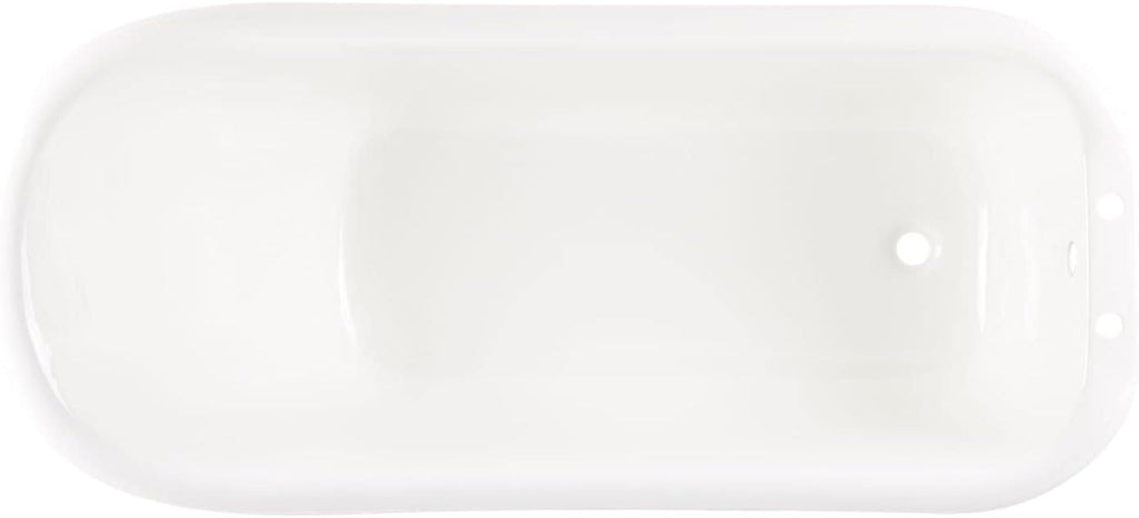 Signature Hardware 380388 Jude 66' Cast Iron Soaking Freestanding Tub with Pre-Drilled Overflow Hole and Tap Deck