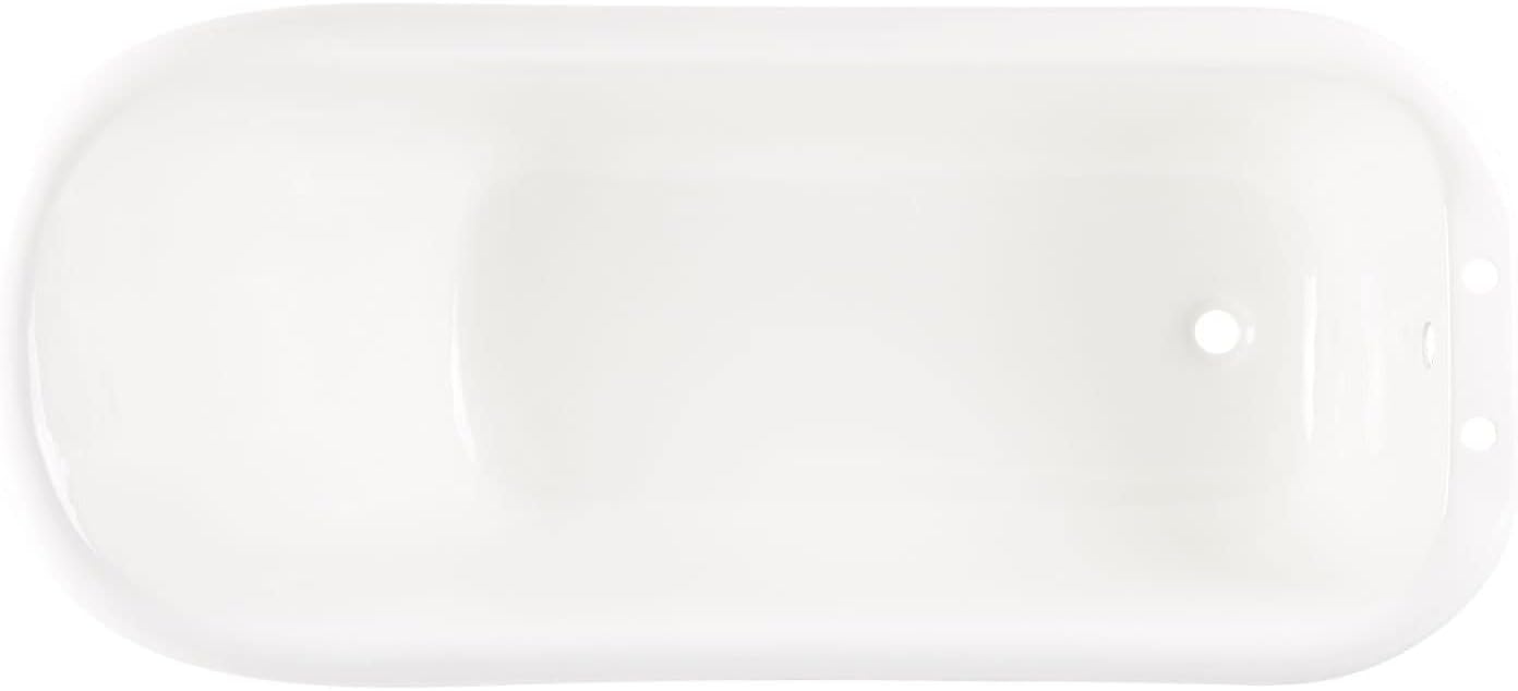 Signature Hardware 380388 Jude 66' Cast Iron Soaking Freestanding Tub with Pre-Drilled Overflow Hole and Tap Deck