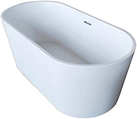 Venzi Vida Collection 32 x 67 Oval Acrylic Freestanding Bathtub with Center Drain By Atlantis