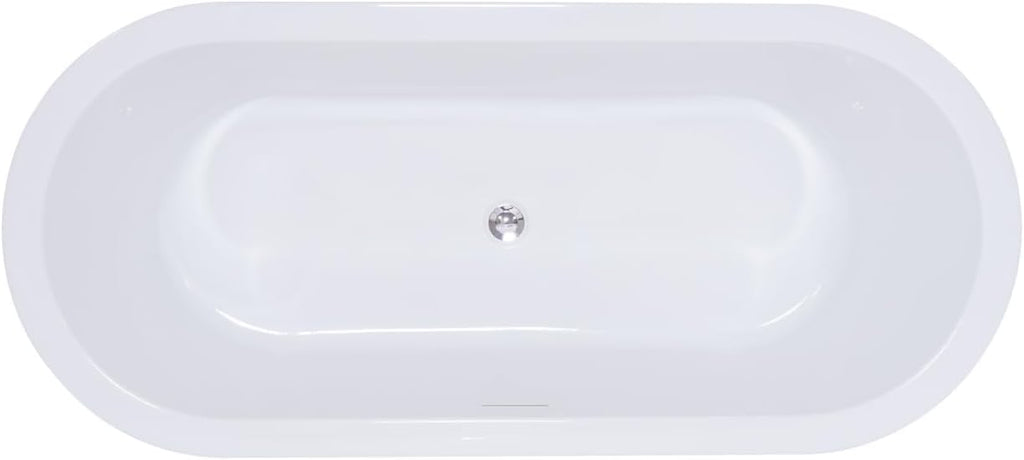 Miseno MNO7132SFSO 71' Free Standing Acrylic Soaking Tub with Center Drain - White