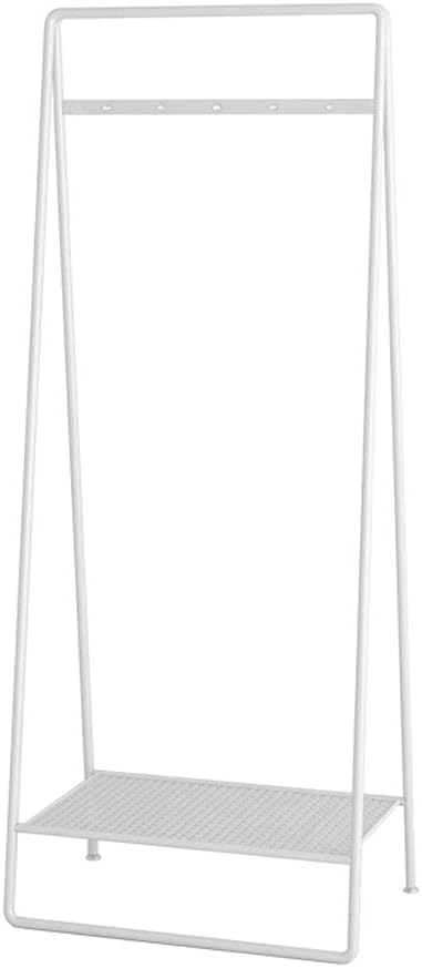 YYDS Clothing Garment Rack Clothes Racks with Hooks Free Standing Holder Collapsible Clothing Hanging Rack Metal Pipe Garment Rack Storage Shelf -Iron Clothing Racks (Color : White, Size : 70cm)