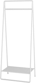YYDS Clothing Garment Rack Clothes Racks with Hooks Free Standing Holder Collapsible Clothing Hanging Rack Metal Pipe Garment Rack Storage Shelf -Iron Clothing Racks (Color : White, Size : 50cm)
