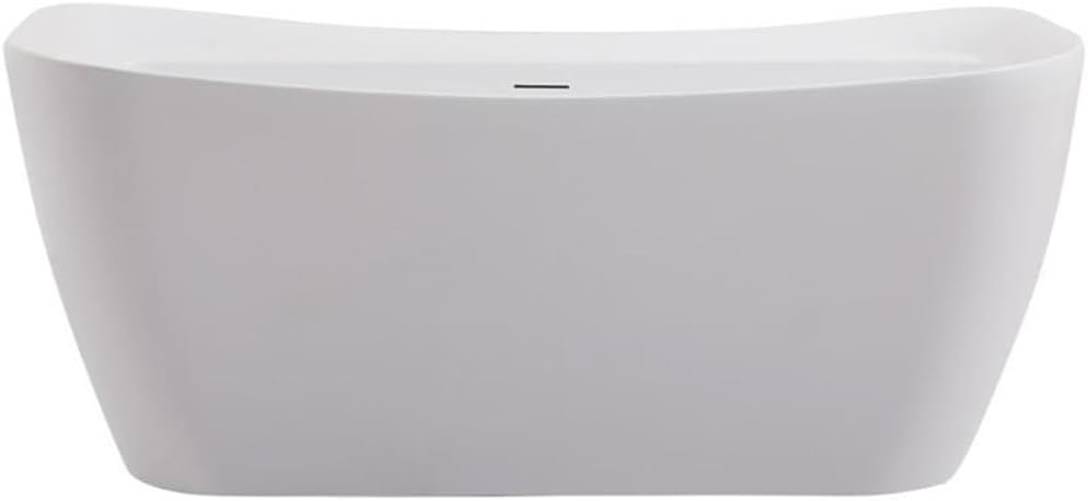 Elegant Decor Indoor Modern 59 inch Soaking Bathtub in Glossy white - 59x30.7x25