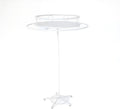 Freestanding Garment Display Retail Rack, Rotatable Round Clothes Hanging Metal Clothes Rack, Ribbon Storage Display Rack Scarf Coat Hanger(White,60cm/23.6in)