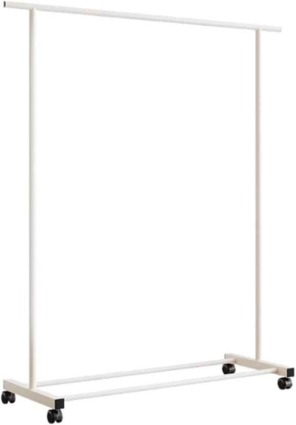 Simple Clothing Rack, Rolling Coat Rack, Garment Organizer with Universal Wheels, Metal Coat Stand for Bedroom, Laundry, Living Room(White,47.2x15.8x57.1in)