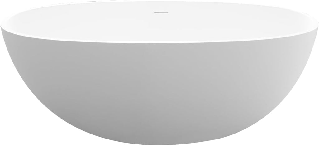 Geelife 55' Solid Soaking Bathtub - Matte White - Solid Construction - Elegant Finish