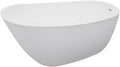 Bowery Hill Oval Freestanding Acrylic Insulated Bathtub, 68x31 in, White Finish, Multi-Layer Acrylic Construction, Heat Retention, Scratch-Resistant, Modern Bathroom Tub for Comfortable Relaxation