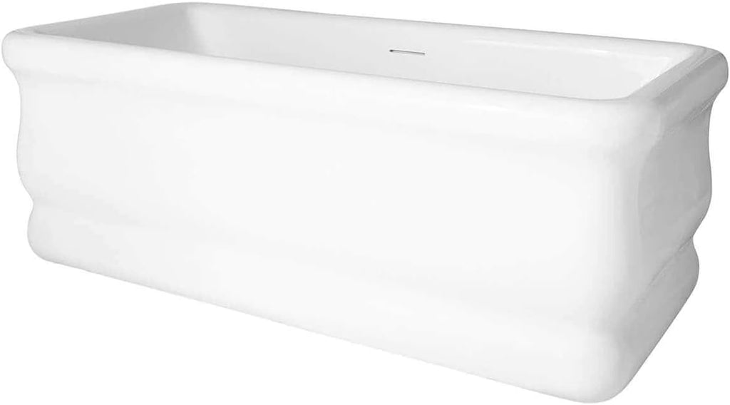 Vintage Tub & Bath Brighton 59 Inch Acrylic Double Ended Freestanding Tub - No Faucet Drillings