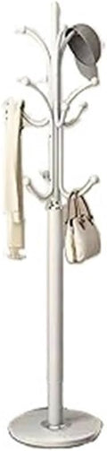 Adjustable Garment Rack Hall Tree with Stand Free Standing Iron Coat Rack Bedroom Hanger Storage For Entryway, Bedroom, Hallway, Office Standing Hanger(White)
