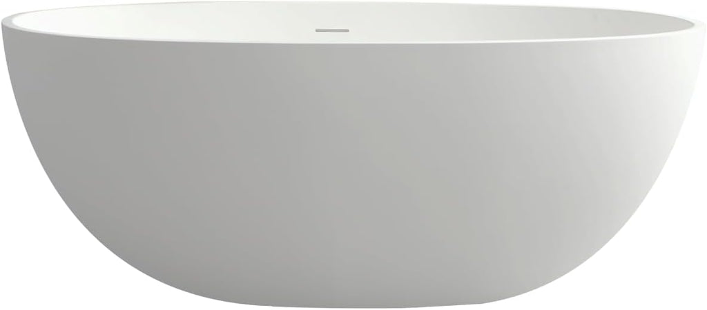 Geelife 55' Solid Soaking Bathtub - Matte White - Solid Construction - Elegant Finish