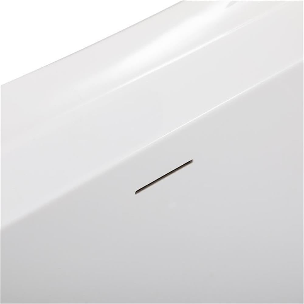 Elegant Decor Indoor Modern 59 inch Soaking Bathtub in Glossy white - 59x30.7x25