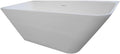 Bowery Hill Gloss Rectangular Freestanding Bathtub, Matte White Finish, Shila Stone Composite, Durable Modern Design with Deep Bathing Area, Easy-to-Clean, Scratch-Resistant, Eco-Friendly Bathroom