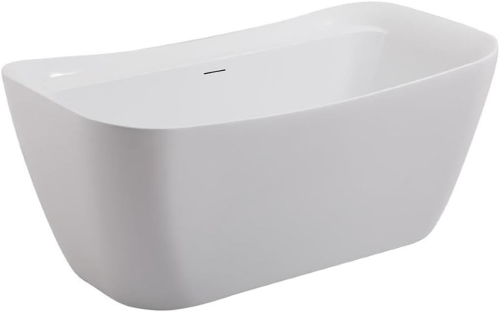 Elegant Decor Indoor Modern 59 inch Soaking Bathtub in Glossy white - 59x30.7x25