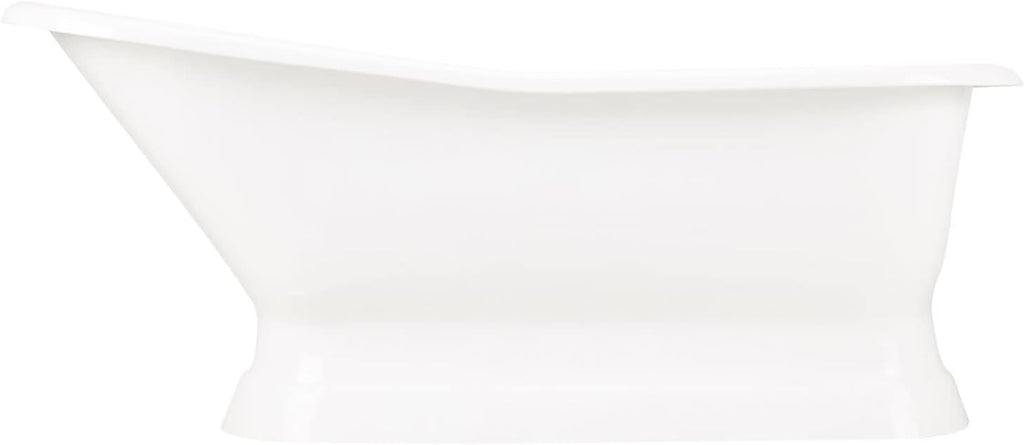 Signature Hardware 380388 Jude 66' Cast Iron Soaking Freestanding Tub with Pre-Drilled Overflow Hole and Tap Deck