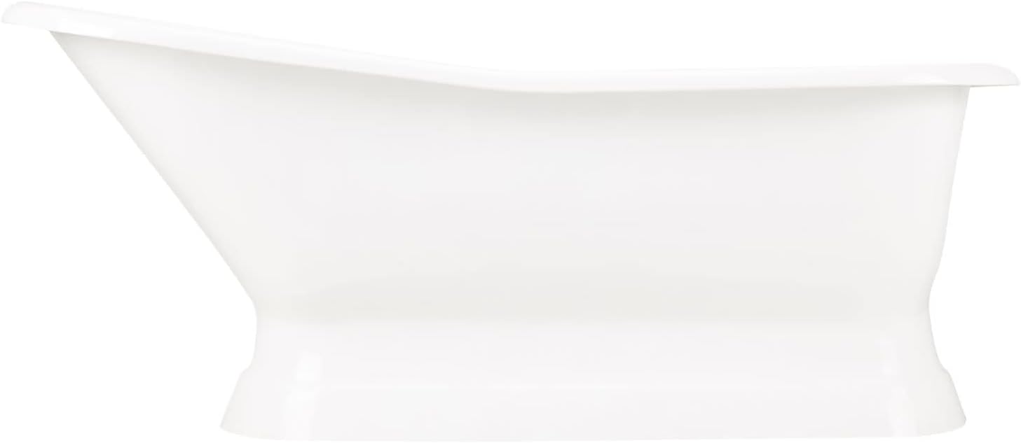 Signature Hardware 380388 Jude 66' Cast Iron Soaking Freestanding Tub with Pre-Drilled Overflow Hole and Tap Deck