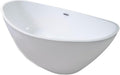 Bowery Hill Oval Freestanding Acrylic Insulated Bathtub, Non-Porous High-Gloss Surface, White Finish, Durable Heat-Retaining Design, Spacious Modern Bathroom Soaking Tub for Relaxation