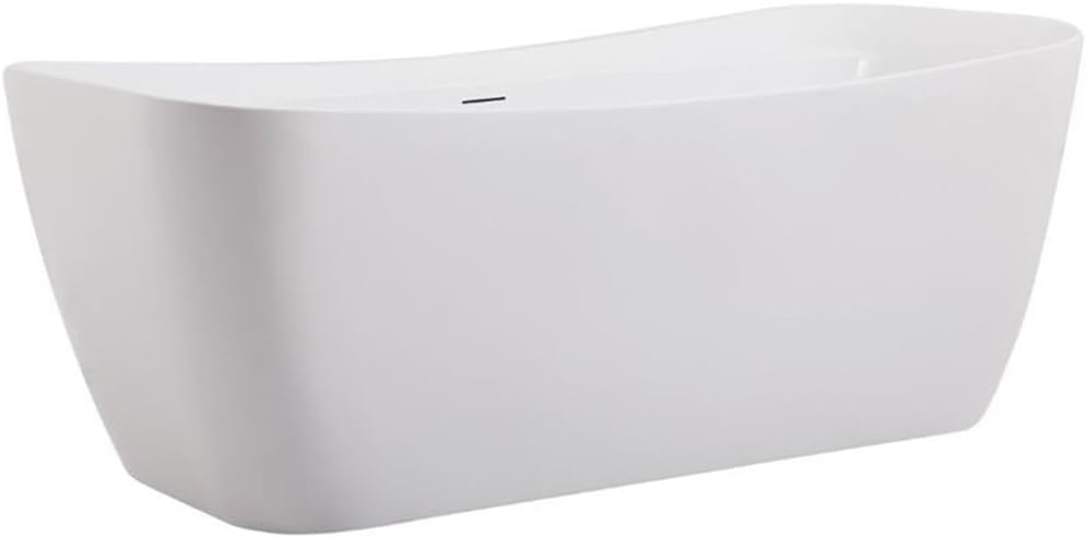 Elegant Decor Indoor Modern 67 inch Soaking Bathtub in Glossy white - 67x30.7x25.5