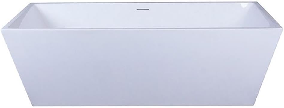 Elegant Kitchen and Bath Turner 72' Rectangular Resin Bathtub in Glossy White