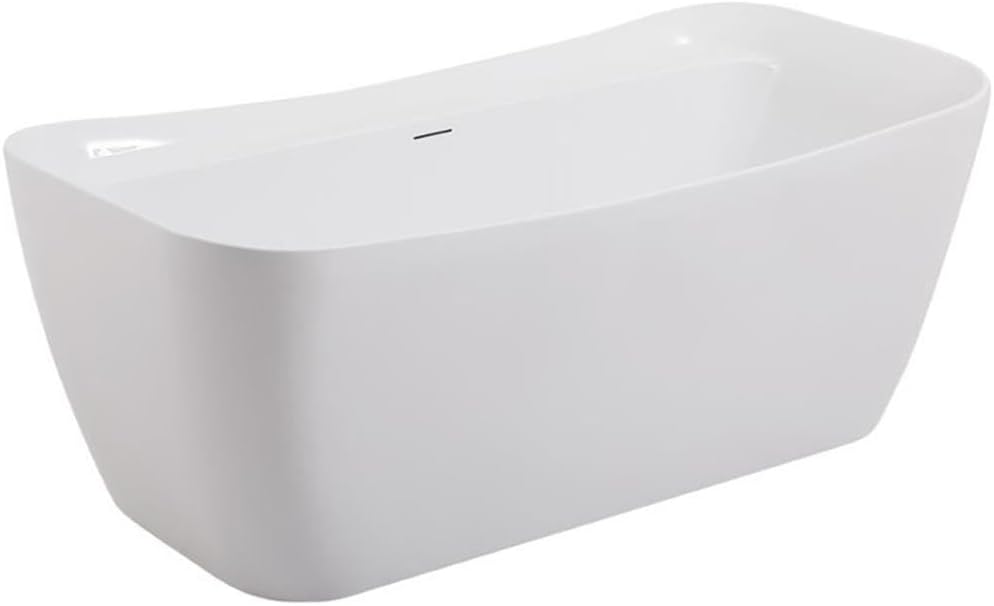Elegant Decor Indoor Modern 67 inch Soaking Bathtub in Glossy white - 67x30.7x25.5