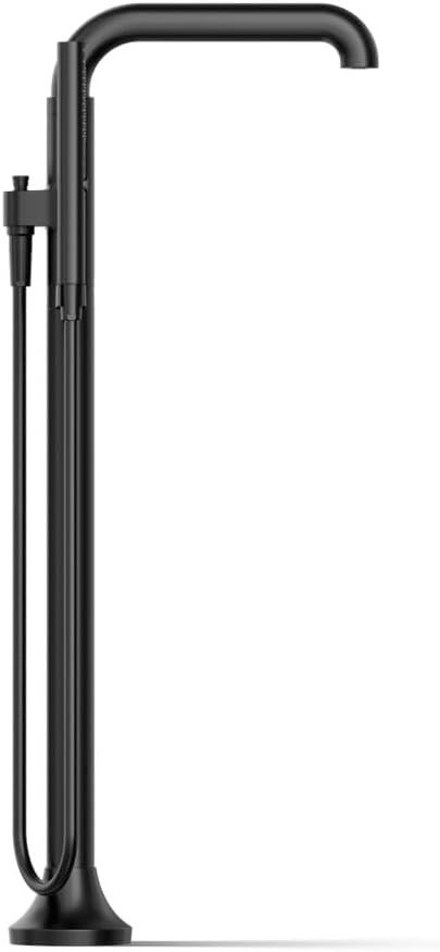 Kohler T27424-4-BL Tone™ Floor-mount bath filler trim with handshower, Matte Black