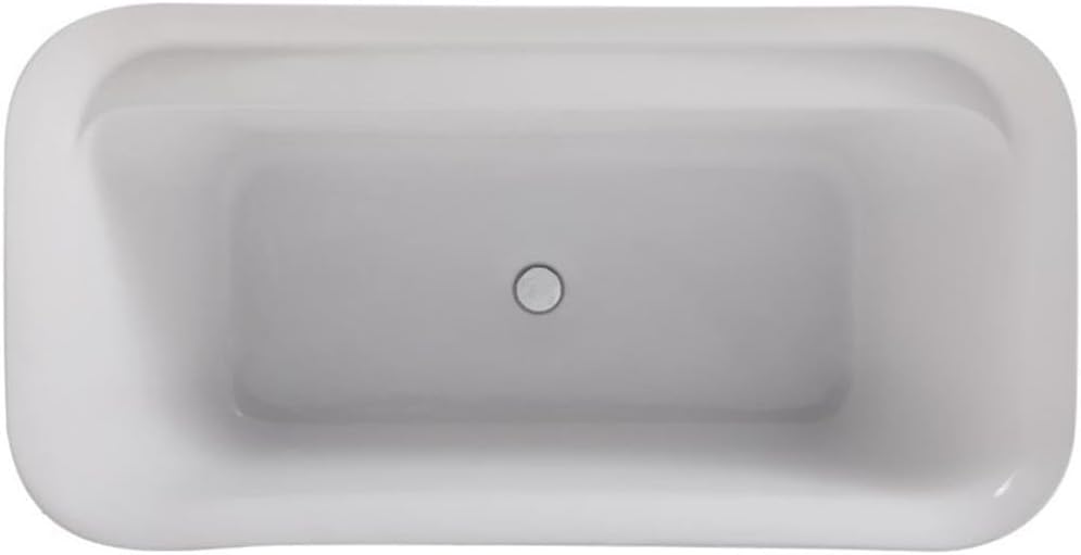 Elegant Decor Indoor Modern 59 inch Soaking Bathtub in Glossy white - 59x30.7x25