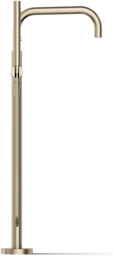 Kohler K-T97328-4-BV Purist Floor-mount bath filler trim with handshower, Vibrant Brushed Bronze
