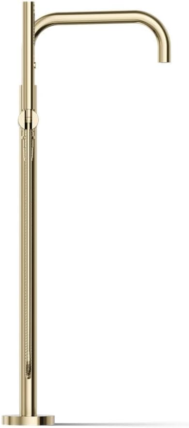 Kohler K-T97328-4-AF Purist Floor-mount bath filler trim with handshower, Vibrant French Gold