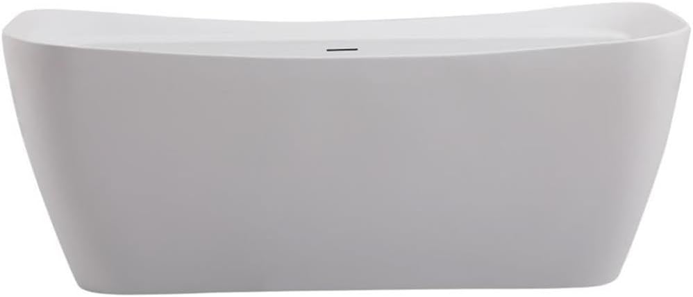 Elegant Decor Indoor Modern 67 inch Soaking Bathtub in Glossy white - 67x30.7x25.5