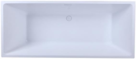 Elegant Kitchen and Bath Turner 72' Rectangular Resin Bathtub in Glossy White