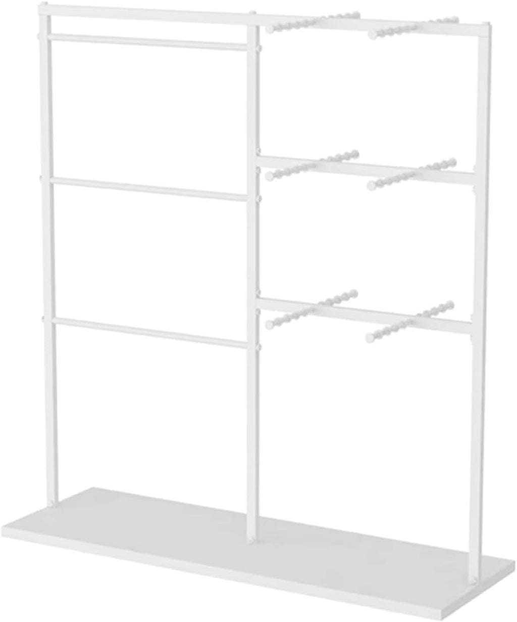 Clothing Store Garment Rack Freestanding Clothing Store Scarf Storage Organizer Rack, Underwear Rack,Retail Store Panty Shorts Bra Silk Shawl Display Stand for Boutique Mall (White 120X40X130CM)