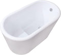 VTDE512628BA 51-Inch Acrylic Freestanding Tub with Drain and Integrated Seat, Glossy White