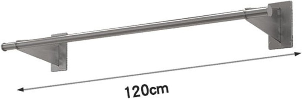 Wall Mounted Industrial Pipe Garment Rack,Retail Store Stainless Steel Clothing Display Stand,Space-Saving Hanging Closet Rod，Garment Hanging Storage Rail Towel Rack,for Bedroom, Laundry Room