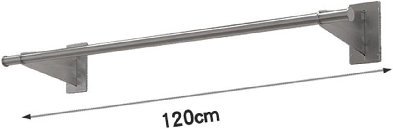 Wall Mounted Industrial Pipe Garment Rack,Retail Store Stainless Steel Clothing Display Stand,Space-Saving Hanging Closet Rod，Garment Hanging Storage Rail Towel Rack,for Bedroom, Laundry Room