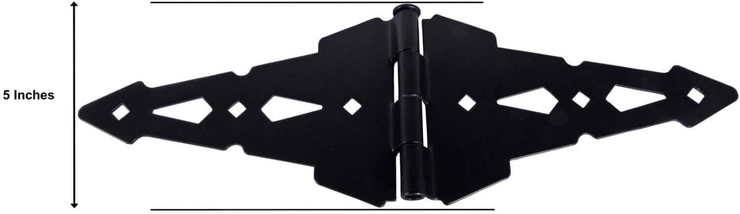 Black Western Style Wood Fence, Single Gate Kit, 8' Strap Gate Hinges, Gate Latch Opens from Both Sides - CASE Qty 6