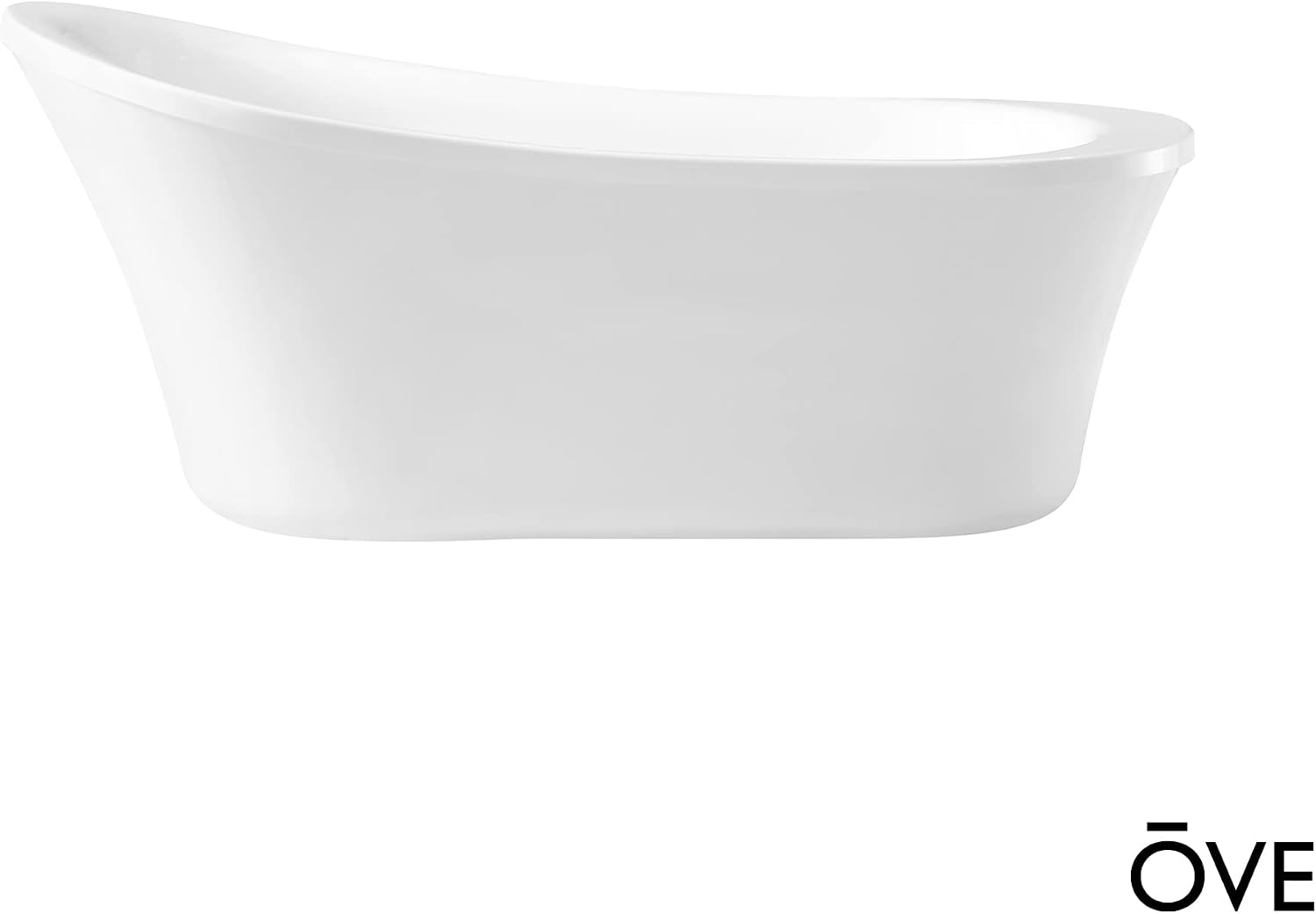 OVE Decors Skylar 34.25-in W x 71-in L Gloss White Acrylic Oval In Rectangle Front Center Drain