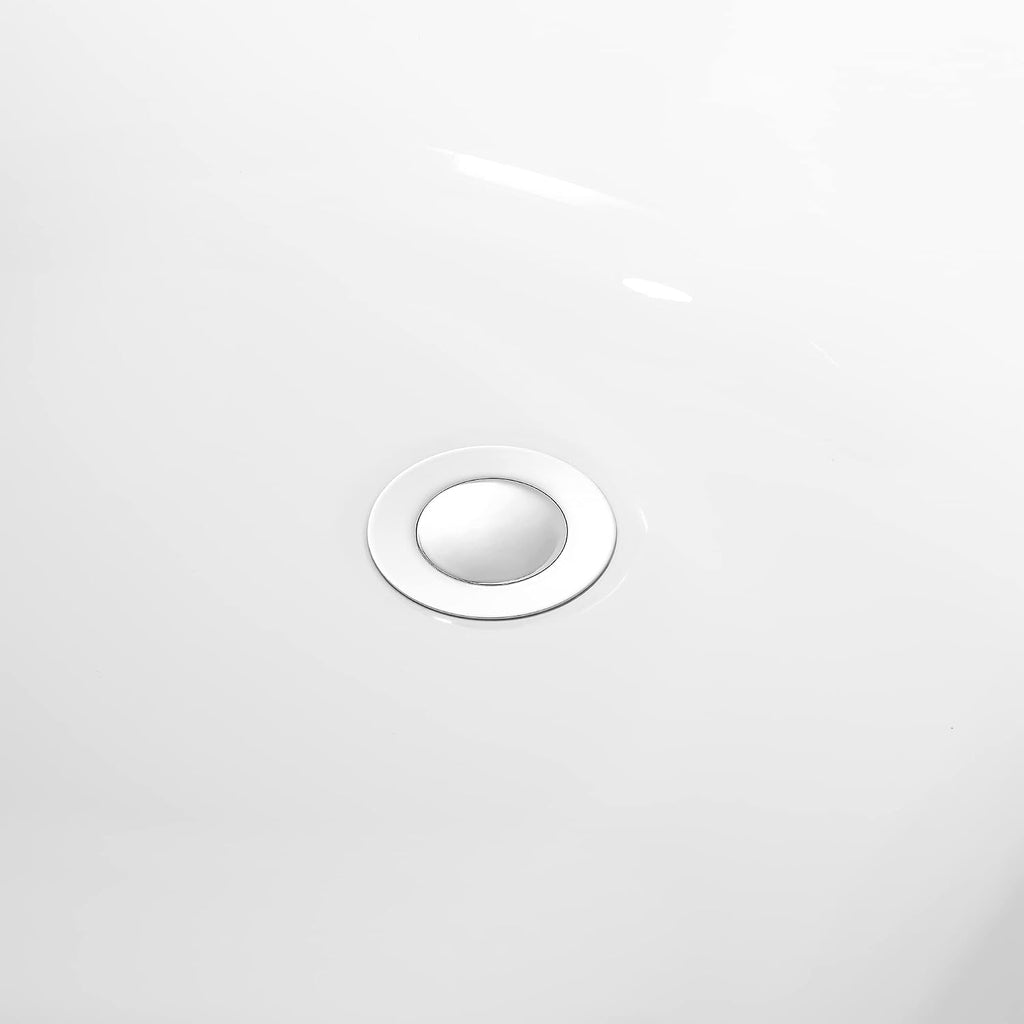 OVE Decors Skylar 34.25-in W x 71-in L Gloss White Acrylic Oval In Rectangle Front Center Drain