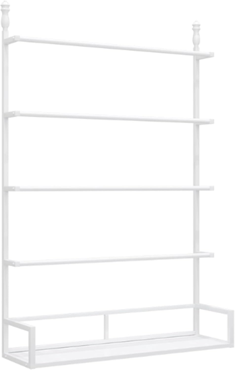 70.8in Metal Underwear Display Stand, Large Capacity, Lingerie Garment Rack, Retail Sock Show shelves, Commercial Clothing Store Shelf, for Bras, Shorts, Hats, 4 Tier(White,120 * 35 * 180cm)