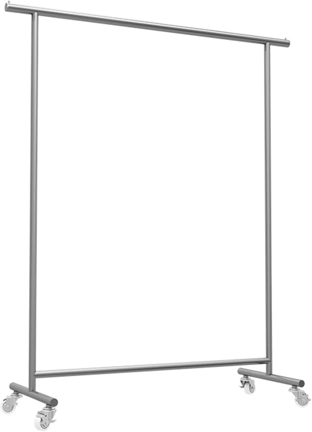 Heavy duty Garment rack Commercial Heavy Duty Clothes Rack With Wheels, Standing Rolling Clothing Rack For Hanging Clothes, Silver Stainless Steel Clothes Rail For Bedroom, Load 280 LBS ( 150X40X160C