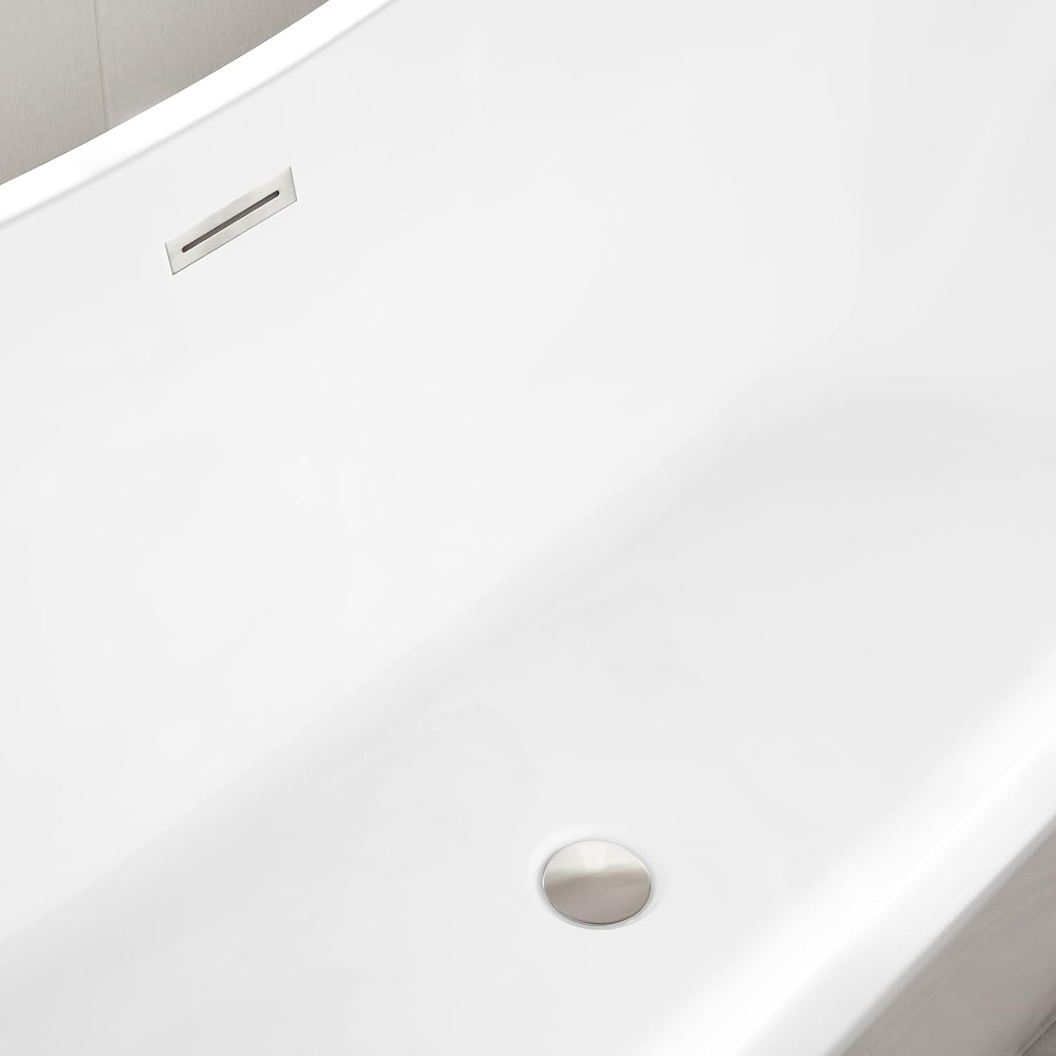 Vanity Art 71' Freestanding Bathtub | Free Standing Tub Stand Alone Tub with Contemporary Design for Soaking and Bathing, Overflow and Pop-up Drain with UPC Certified, Acrylic, VA6517-BN
