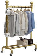 Garment Rack with Wheels & Shelf - Stylish Coat Rack Storage Solution for Bedroom, Living Room & Retail Display - Sturdy Construction, Space-Saving Design, Easy to Move
