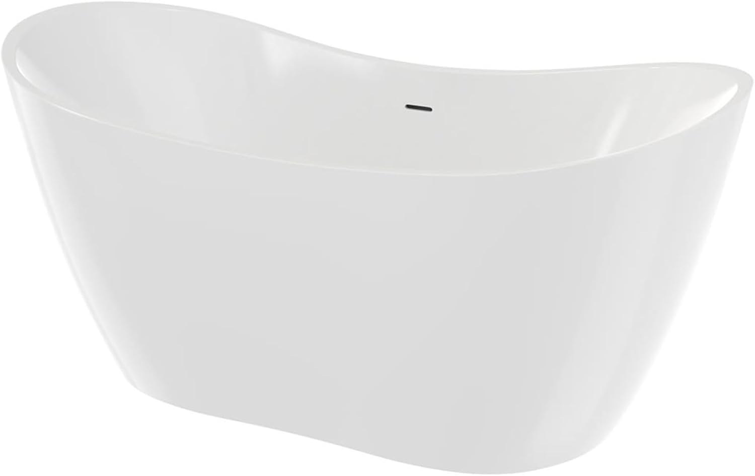 DreamLine Nile 63 inch L x 28 3/8 inch W x 28 3/8 inch H Freestanding Acrylic Bathtub with Brushed Brass Drain