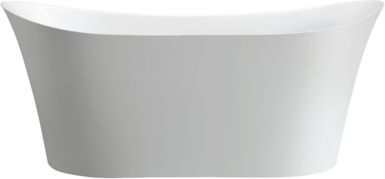 Vanity Art 67 X 30 Inch White Acrylic Freestanding Bathtub | Contemporary Design Soaking Tub with Pop-up Drain and Slotted Overflow Included, UPC Certified VA6805-TG