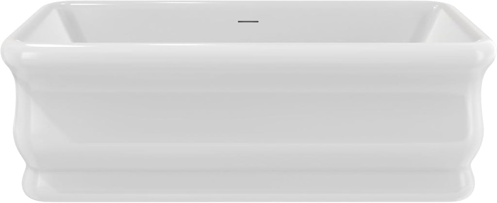 Crest 59 in. L x 31-1/2 in. W x 23-5/8 in. H Freestanding Acrylic Bathtub, Brushed Brass Drain