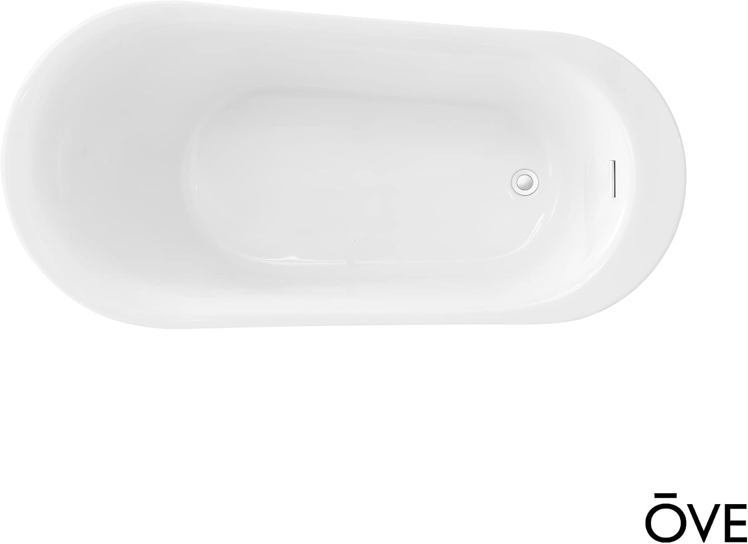 OVE Decors Skylar 34.25-in W x 71-in L Gloss White Acrylic Oval In Rectangle Front Center Drain