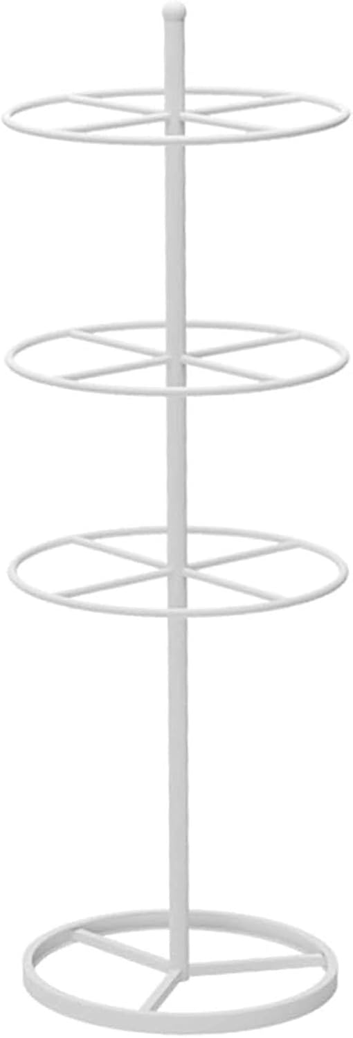Commercial 3-Tier Round Garment Display Stand - Freestanding Retail Merchandising Rack for Bras, Shorts, and Socks - White Store Fixture